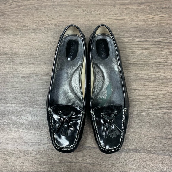 Sperry Top Sider Brant Point Black Patent Leather Tassel Loafers 9.5M - Picture 3 of 11